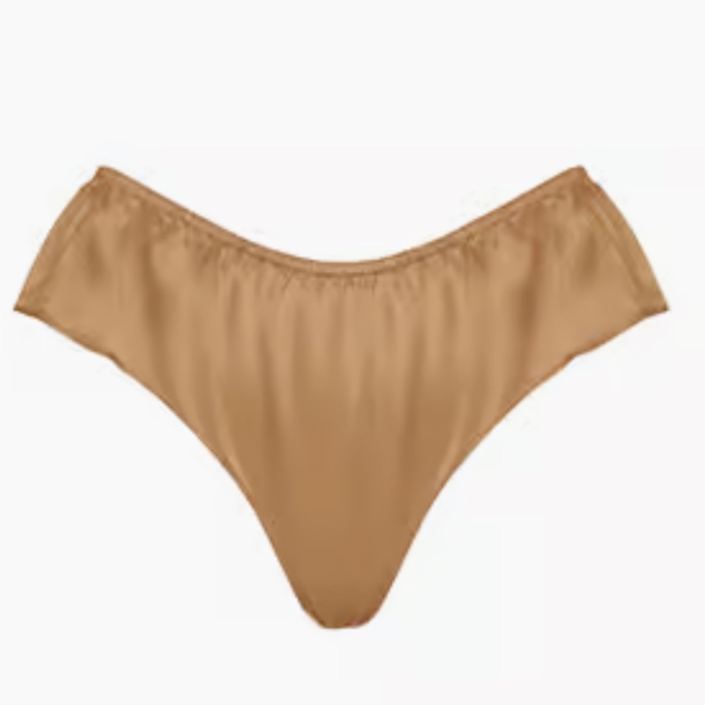 Rosamosario 100% Silk Satin Nude Panty Classic Cut Dune Nude Fawn Silk - Picture 13 of 13